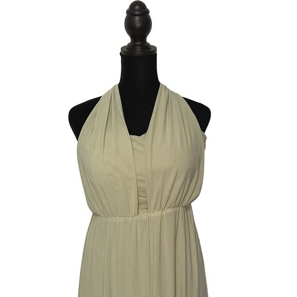 Lulus Sage Green Convertible Strapless Maxi Dress Formal Wedding Guest Gown Sz S - Picture 5 of 14